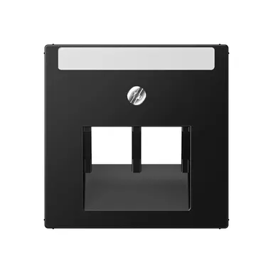 JUNG A 569-2 NA PLUA SWM centraalplaat 2-voudig met tekstvenster tbv RJ45 wandcontactdoos A-range grafietzwart mat