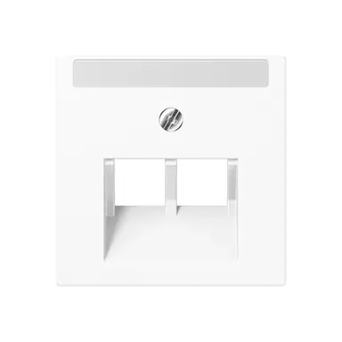 JUNG A 569-2 NA PLUA WW centraalplaat 2-voudig met tekstvenster tbv RJ45 wandcontactdoos A-range alpine wit