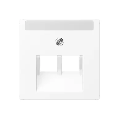 JUNG A 569-2 NA PLUA WWM centraalplaat 2-voudig met tekstvenster tbv RJ45 wandcontactdoos A-range sneeuwwit mat