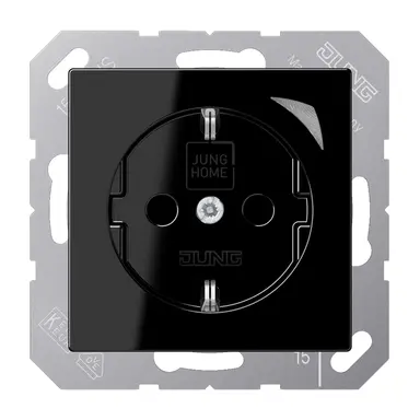 JUNG BT A 1521 SE SW HOME wandcontactdoos randaarde Energy A-range zwart glans