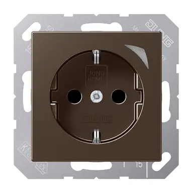 JUNG BT A 1521 S MO HOME wandcontactdoos randaarde A-range mokka