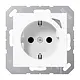 JUNG BT A 1521 S WW HOME wandcontactdoos randaarde A-range alpine wit
