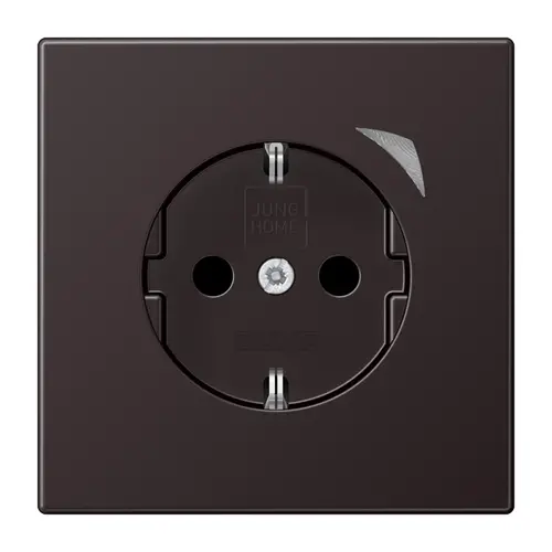 JUNG BT AL 1521 SE D-L HOME wandcontactdoos randaarde Energy LS990 dark gelakt aluminium