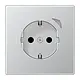 JUNG BT AL 1521 S-L HOME wandcontactdoos randaarde LS990 aluminium