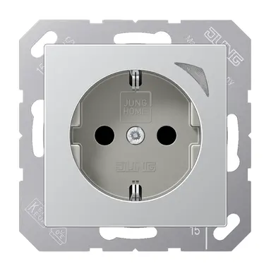 JUNG BT A 1521 S AL HOME wandcontactdoos randaarde A-range aluminium
