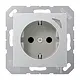 JUNG BT A 1521 S AL HOME wandcontactdoos randaarde A-range aluminium