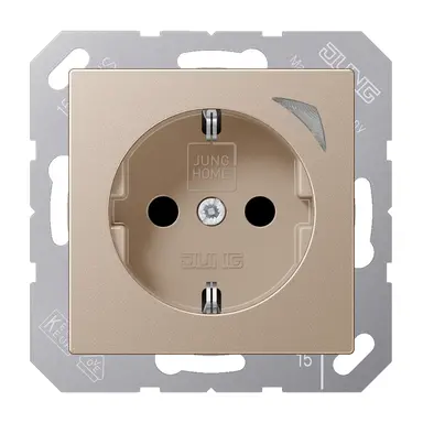 JUNG BT A 1521 S CH HOME wandcontactdoos randaarde A-range champagne