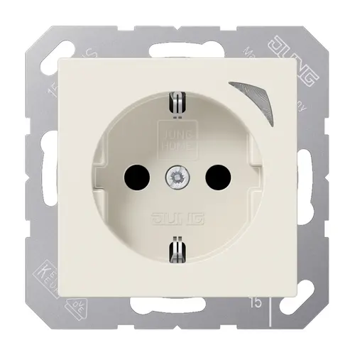 JUNG BT A 1521 SE HOME wandcontactdoos randaarde Energy A-range creme