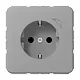 JUNG BT CD 1521 S GR HOME wandcontactdoos randaarde CD500 grijs