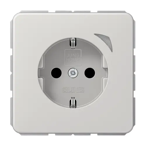 JUNG BT CD 1521 S LG HOME wandcontactdoos randaarde CD500 lichtgrijs