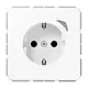 JUNG BT CD 1521 S WW HOME wandcontactdoos randaarde CD500 alpine wit