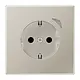 JUNG BT ES 1521 S-L HOME wandcontactdoos randaarde LS990 edelstaal