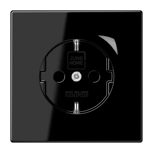 JUNG BT LS 1521 S SW HOME wandcontactdoos randaarde LS990 zwart glans