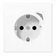 JUNG BT LS 1521 S WW HOME wandcontactdoos randaarde LS990 alpine wit