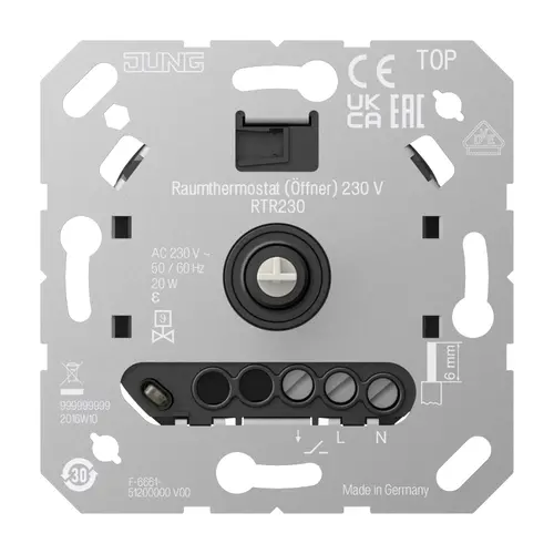 JUNG RTR 230 ruimtethermostaat 230V met verbreekcontact