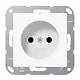 JUNG A 1510 N WW wandcontactdoos zonder randaarde A-range alpine wit
