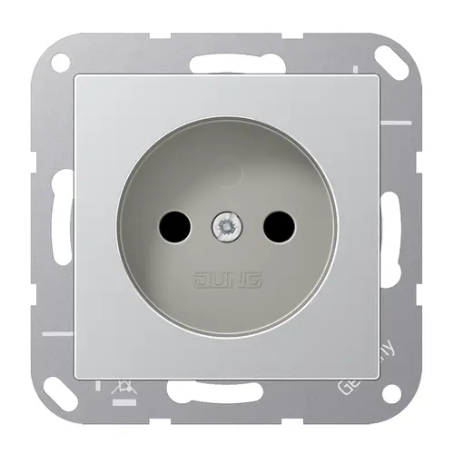 JUNG A 1510 NAL wandcontactdoos zonder randaarde A-range aluminium