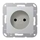 JUNG A 1510 NAL wandcontactdoos zonder randaarde A-range aluminium