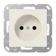 JUNG A 1510 NKI wandcontactdoos zonder randaarde Safety+ A-range creme