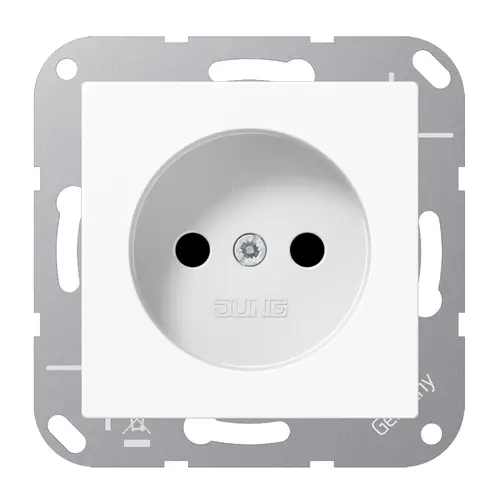 JUNG A 1510 NKI WW wandcontactdoos zonder randaarde Safety+ A-range alpine wit
