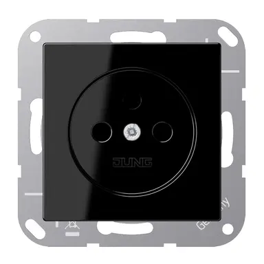 JUNG A 1510 NSW wandcontactdoos zonder randaarde A-range zwart glans