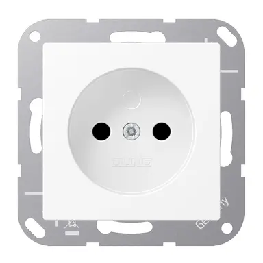 JUNG A 1510 NWWM wandcontactdoos zonder randaarde A-range sneeuwwit mat