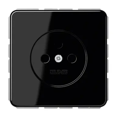 JUNG CD 1510 N SW wandcontactdoos zonder randaarde CD500 zwart
