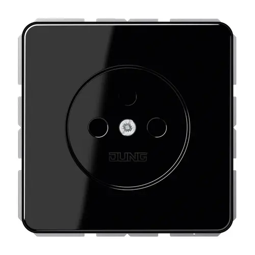 JUNG CD 1510 N SW wandcontactdoos zonder randaarde CD500 zwart glans