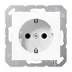 JUNG A 1521 NKI WW wandcontactdoos randaarde Safety+ met schroefklemmen A-range alpine wit