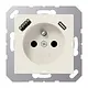 JUNG A 1520 F-15 CA wandcontactdoos penaarde Safety+ met USB type A en C A-range creme