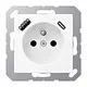 JUNG A 1520 F-15 CA WWM wandcontactdoos penaarde Safety+ met USB type A en C A-range sneeuwwit mat