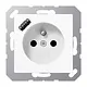 JUNG A 1520 F-18 A WW wandcontactdoos penaarde Safety+ met USB type A A-range alpine wit