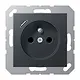 JUNG A 1520 F-18 C ANM wandcontactdoos penaarde Safety+ met USB type C A-range antraciet mat
