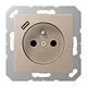 JUNG A 1520 F-18 C CH wandcontactdoos penaarde Safety+ met USB type C A-range champagne