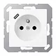 JUNG A 1520 F-18 C WWM wandcontactdoos penaarde Safety+ met USB type C A-range sneeuwwit mat