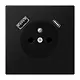 JUNG LS 1520 F-15 CA SWM wandcontactdoos penaarde Safety+ met USB type A en C LS990 grafietzwart mat