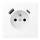JUNG LS 1520 F-15 CA WWM wandcontactdoos penaarde Safety+ met USB type A en C LS990 sneeuwwit mat