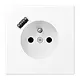 JUNG LS 1520 F-18 A WWM wandcontactdoos penaarde Safety+ met USB type A LS990 sneeuwwit mat