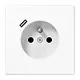 JUNG LS 1520 F-18 C WW wandcontactdoos penaarde Safety+ met USB type C LS990 alpine wit