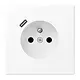 JUNG LS 1520 F-18 C WWM wandcontactdoos penaarde Safety+ met USB type C LS990 sneeuwwit mat
