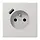 JUNG LS 1520 F-18 A LG wandcontactdoos penaarde Safety+ met USB type A LS990 lichtgrijs