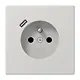 JUNG LS 1520 F-18 C LG wandcontactdoos penaarde Safety+ met USB type C LS990 lichtgrijs
