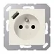 JUNG A 1520 F-18 A wandcontactdoos penaarde Safety+ met USB type A A-range creme