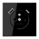 JUNG LS 1520 F-15 CA SW wandcontactdoos penaarde Safety+ met USB type A en C LS990 zwart glans