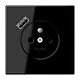 JUNG LS 1520 F-18 A SW wandcontactdoos penaarde Safety+ met USB type A LS990 zwart glans