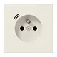 JUNG LS 1520 F-18 C wandcontactdoos penaarde Safety+ met USB type C LS990 creme