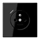 JUNG LS 1520 F-18 C SW wandcontactdoos penaarde Safety+ met USB type C LS990 zwart glans