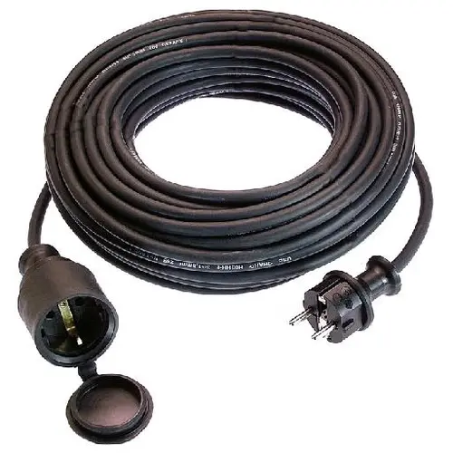 Schwabe 88060310 koppelverlengsnoer met randaarde rubber 3 x 1,5 mm² 10 meter zwart