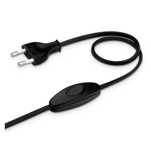 Haka 517300061 aansluitsnoer met eurostekker en schakelaar 2 x 0.75 mm² 2 meter zwart