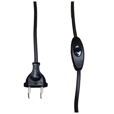 Haka 517300081 aansluitsnoer met eurostekker en schakelaar 2 x 0.75 mm² 4,4 meter zwart